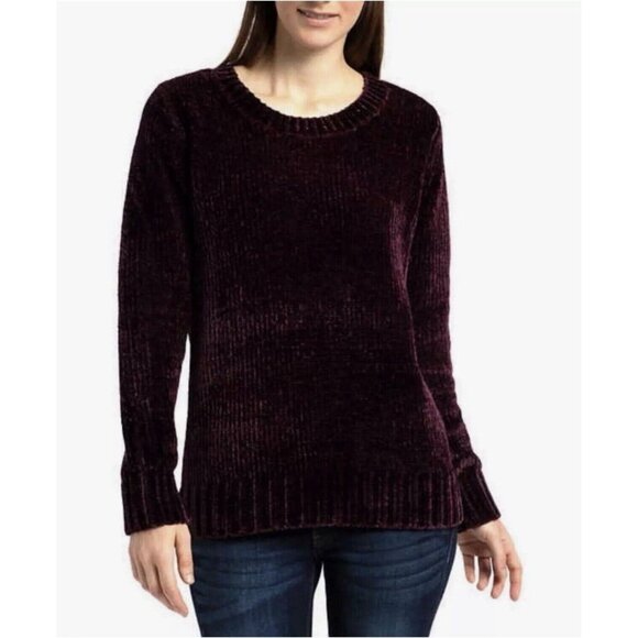 Orvis Chenille Purple‎ Sweater Size Medium Super Soft Women's Cozy Warm Chunky - Picture 1 of 9
